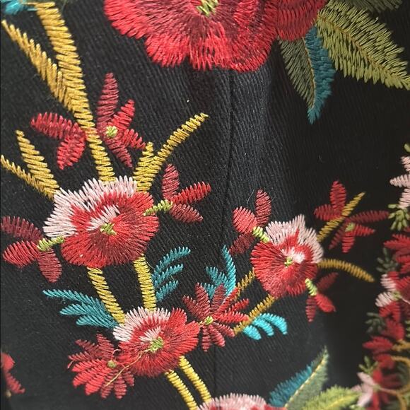 Paparazzi Black and Red Embroidered Blazer with Rose Print Trim 🌹 - Picture 4 of 8